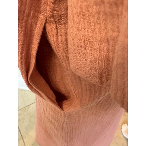 New ~ NORDSTROM ~ Loungewear Collared Maxi Dress 100% COTTON ~ FALL S - Picture 6 of 6